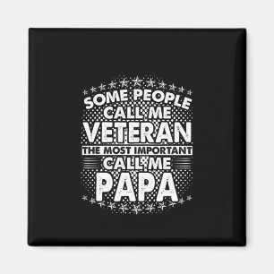 Veteran Pappa Patriotic Military Tribute Magnet