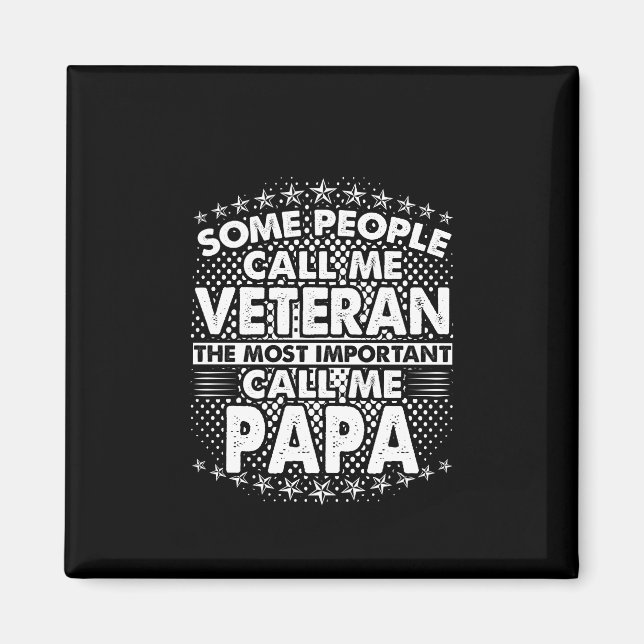 Veteran Pappa | Patriotic Military Tribute Magnet (Framsidan)