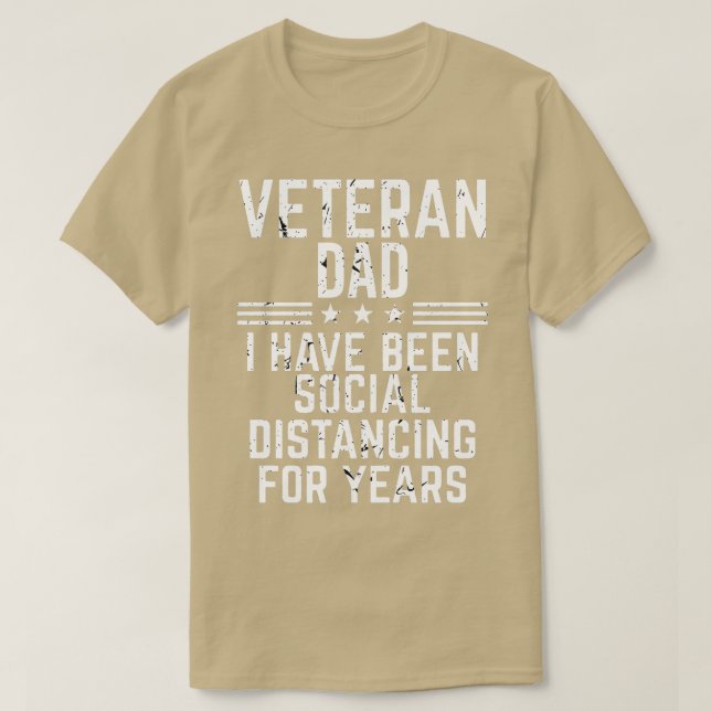 Veteran PAPPA Social Avstånd T Shirt (Design framsida)