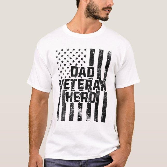 Veteran Pappa, Tack veteraner, militärobatongen U T Shirt (Framsida)
