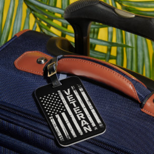 Veteran patriotisk amerikansk armé amerikansk flag bagagebricka