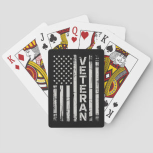 Veteran patriotisk amerikansk armé amerikansk flag casinokort