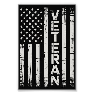 Veteran patriotisk amerikansk armé amerikansk flag fototryck
