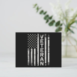Veteran patriotisk amerikansk armé amerikansk flag vykort