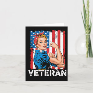 Veteran patriotisk kvinna veteransdag kvinnlig sta kort