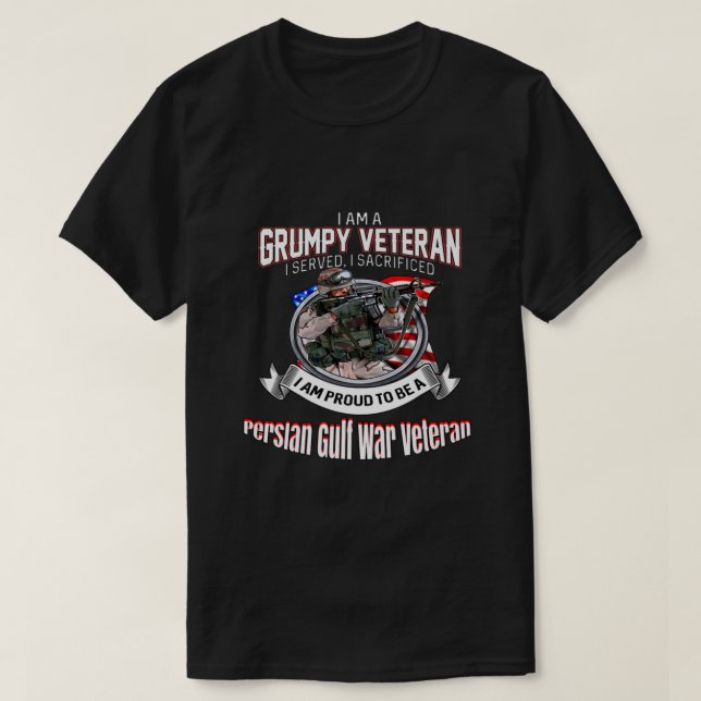 Veteran Persian Bukt Krig I är en grumpy Veteran I T Shirt (Design framsida)