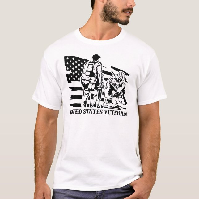 veteran / retired / soldier / us veteran / us flag t shirt (Framsida)