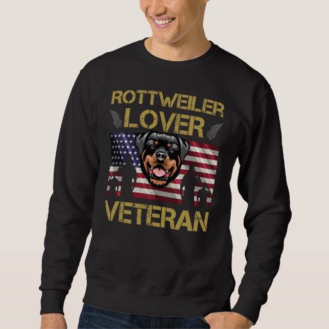 Veteran Rottweiler Älskare Lång Ärmad Tröja (Framsida)