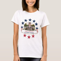 Veteran Service Photo Rött vitt blått T-Shirt