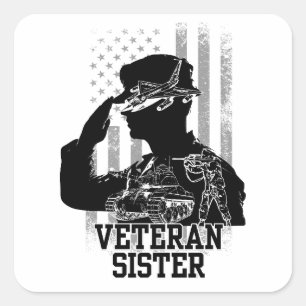 Veteran Sister Fyrkantigt Klistermärke