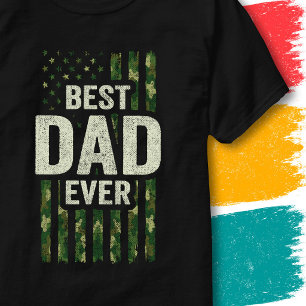 Veteran soldat militär pappa kamouflage Bästa papp T Shirt