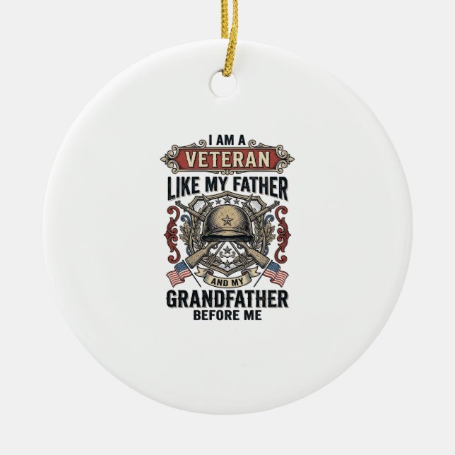 Veteran som min far farfar före mig Desig Julgransprydnad Keramik (Framsidan)