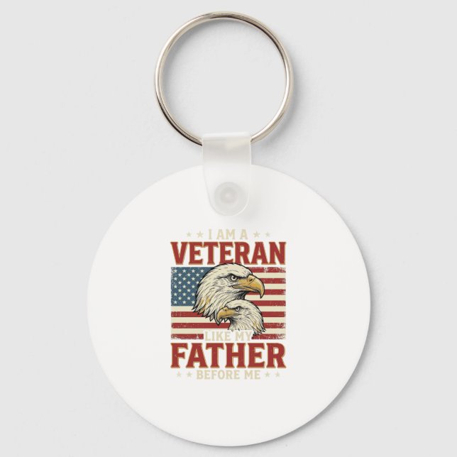Veteran som min far före mig Eagle T-Shirt_1 Nyckelring (Framsida)