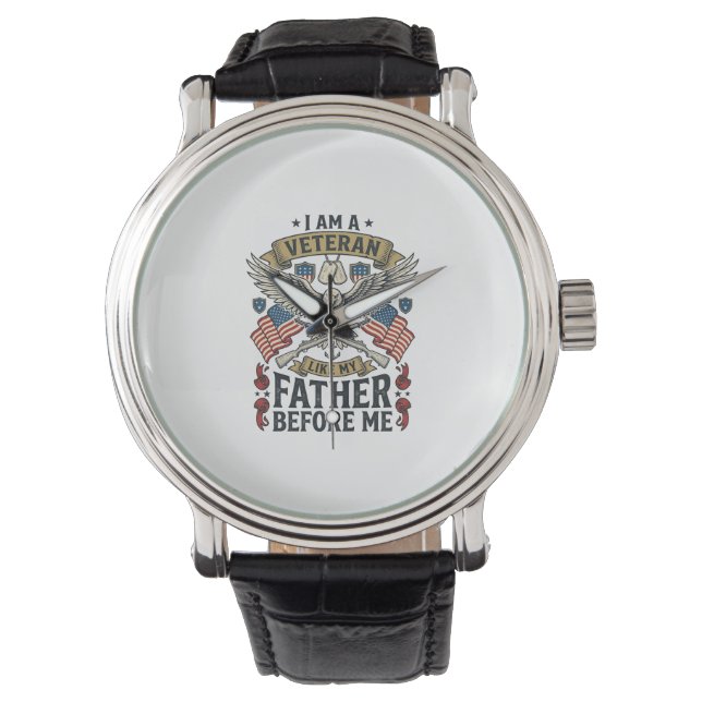 Veteran som min far före mig örn armbandsur (Framsida)
