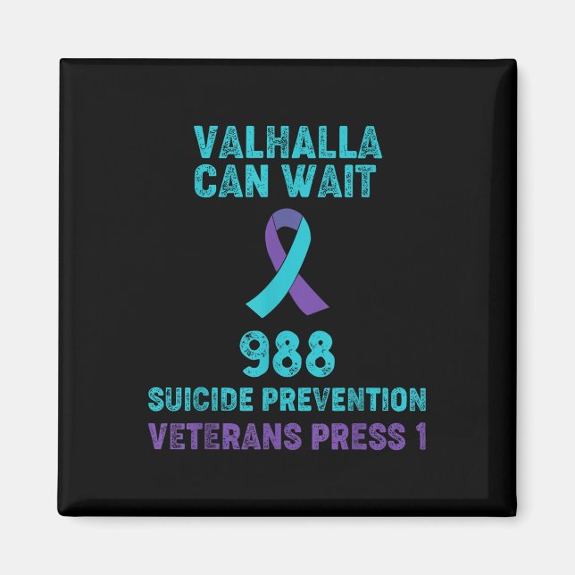 Veteran Suicide Awareness - 988 - Suicide Preventi Magnet (Framsidan)