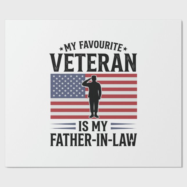 Veteran Svärfar Fosterländsk Vintage Citat Desi Presentpapper (Platt)