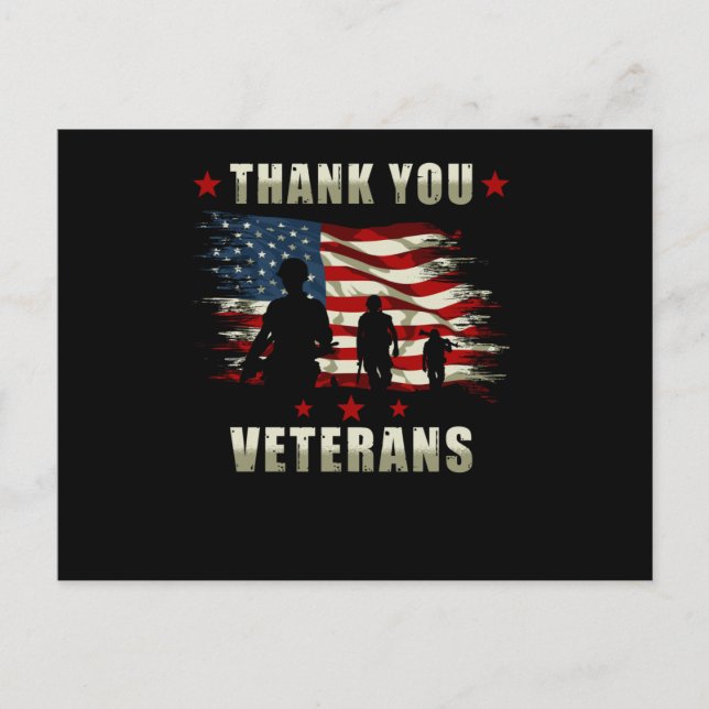 Veteran tackar USA Vykort (Framsida)