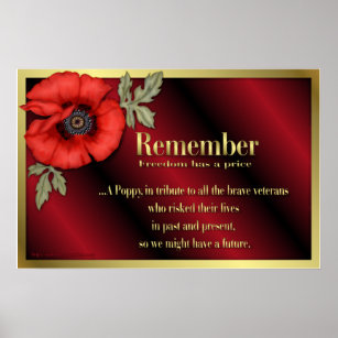 Veteran Tribute med röd vallmo Poster