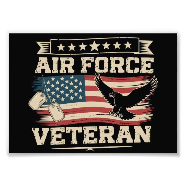 Veteran US Air Force American America Flag  Fototryck (Framsidan)