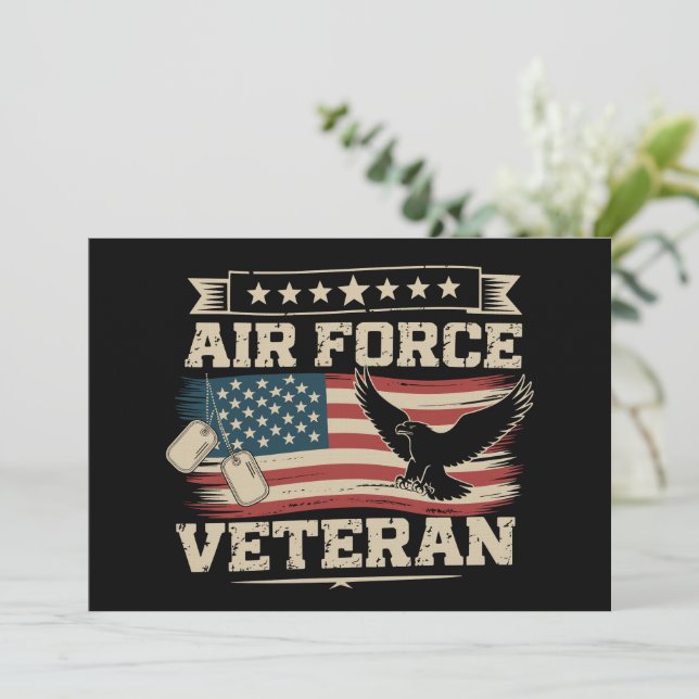Veteran US Air Force American America Flag  Inbjudningar (Stående Fram)