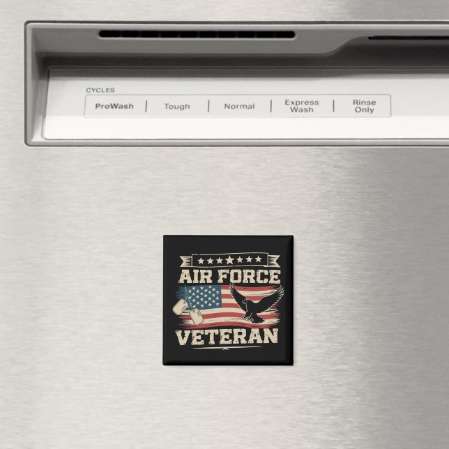 Veteran US Air Force American America Flag  Magnet (In Situ (Dishwasher))