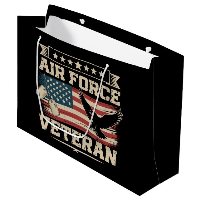 Veteran US Air Force Amerikansk Amerikansk Flagga  (Framsidan Vinklad)