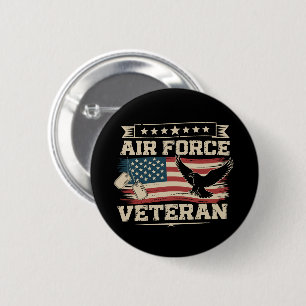 Veteran US Air Force Amerikansk Amerikansk Flagga Knapp