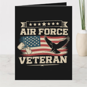 Veteran US Air Force Amerikansk Amerikansk Flagga Kort
