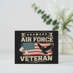 Veteran US Air Force Amerikansk Amerikansk Flagga  Vykort