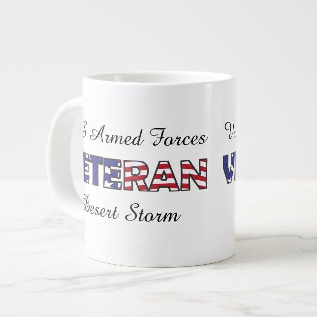 Veteran US Armed Forces militära Vet Jumbo Mugg (Framsida vänster)