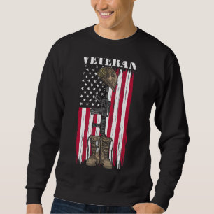 Veteran Usa Combat Boots Märkre Patriotic Hund Lång Ärmad Tröja