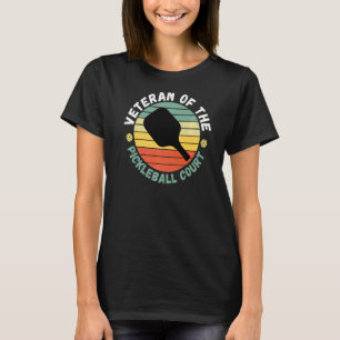 Veteran vid Pickleball Court Funny Player Paddle M T Shirt