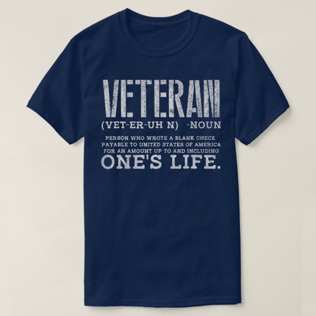 Veteran Wrote Blank Check Payable United Stater of T Shirt (Design framsida)