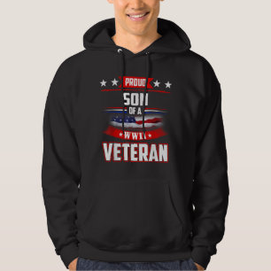 Veteran WW 2 Militär Tee Proud Son till WWII Vete Hoodie