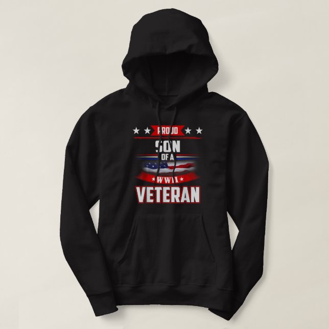 Veteran WW 2 Militär Tee Proud Son till WWII Vete Hoodie (Design framsida)