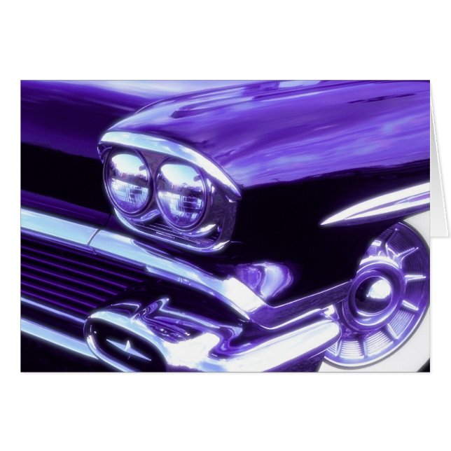 Veteranbil: 1958 Chevrolet Hälsningskort (Framsidan Horizontal)