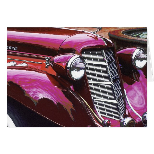 Veteranbil: Auburn Hälsningskort (Framsidan Horizontal)