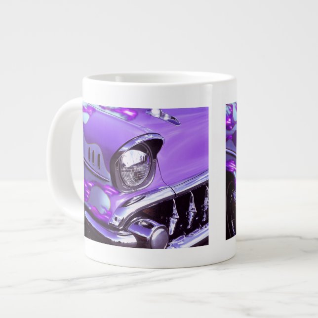 Veteranbil: Chevrolet med brinnande motorhuv Jumbo Mugg (Framsida vänster)