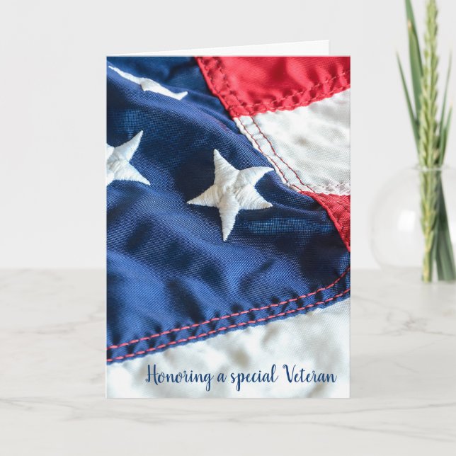 Veterandagen Amerikanska Flagga Kort (Framsida)