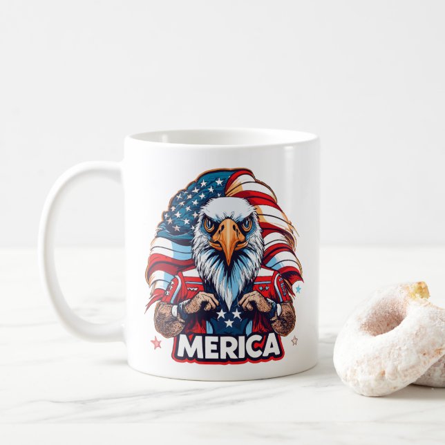 Veterandagen Amerikanska Flagga Merica Patriotic E Kaffemugg (Med munk)