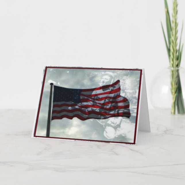 Veterandagen, amerikanska Flagga och WWII Veteran Kort (Framsida)