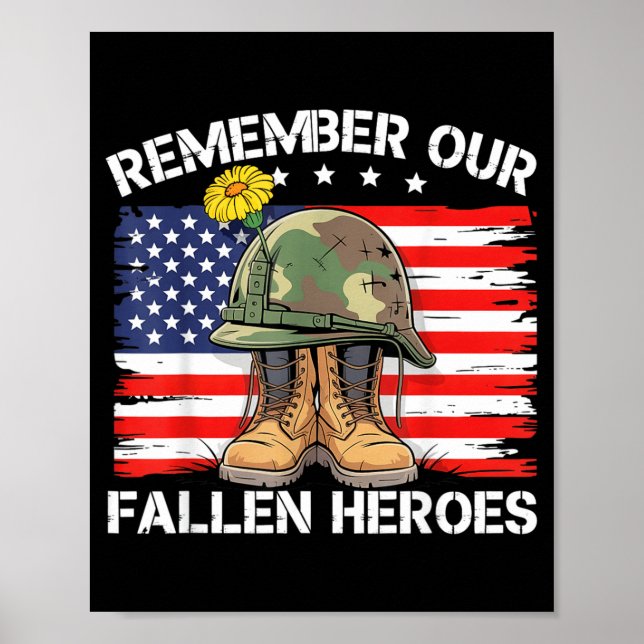 Veterandagen Citat Minns Fallna Hjältar Poster (Framsidan)