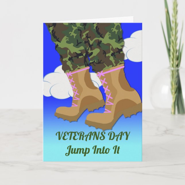 Veterandagen för kvinnlig paratrooper Rosa Snöre Kort (Framsida)
