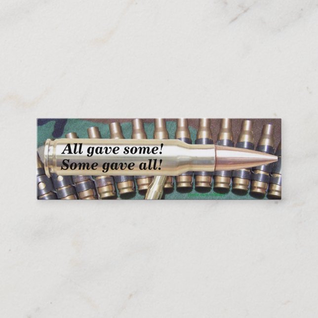 veterandagen gå i skaror militär kulbookmarkervfw mini visitkort (Framsida)
