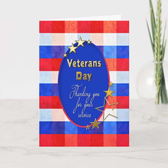 Veterandagen Hälsning - Amerikanska Heros - Tack Kort (Framsida)