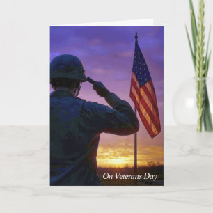 Veterandagen Heder till amerikansk soldat Kort