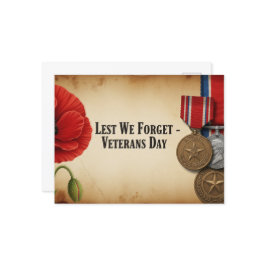 Veterandagen - Hedra alla som har tjänstgjort Vykort