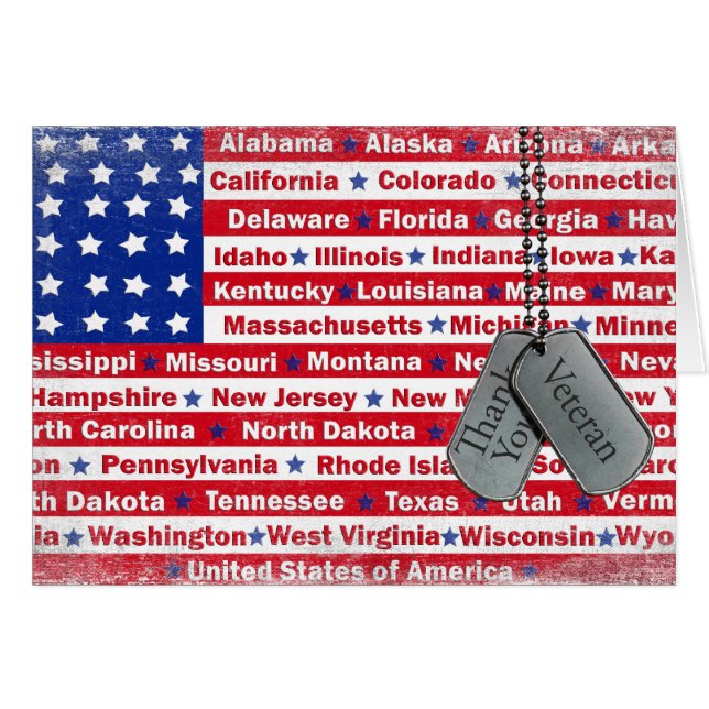 Veterandagen i Förenade Stater Flagga Hälsningskort (Framsidan Horizontal)