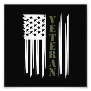 Veterandagen i Lycklig vid USA flagga Fototryck