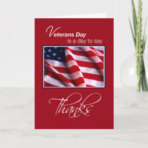 Veterandagen Patriotic American Flagga Tack, Red Tack Kort